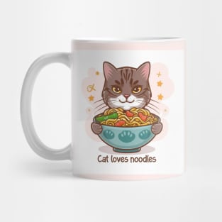 Cat loves noodles Mug